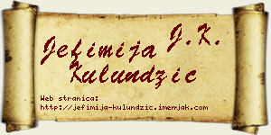 Jefimija Kulundžić vizit kartica